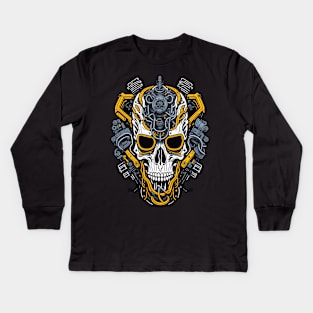 Mecha Skull S03 D56 Kids Long Sleeve T-Shirt